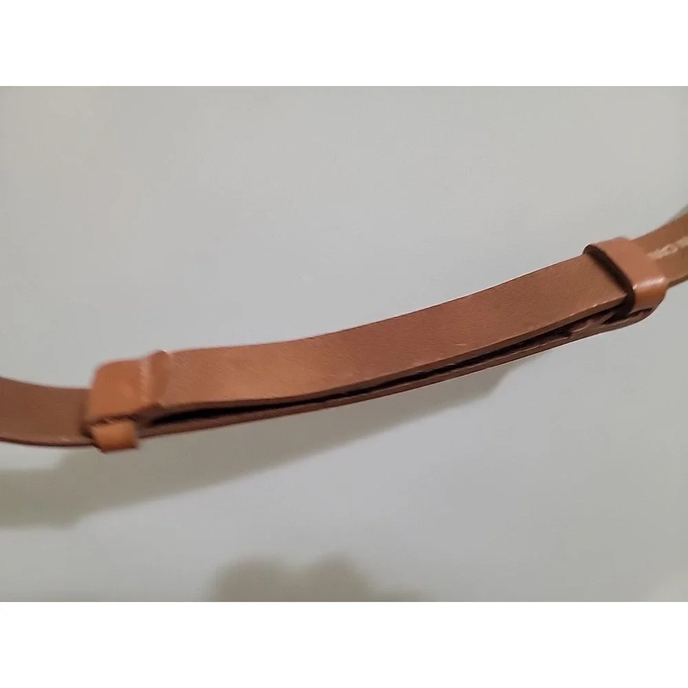 Chico's Adjustable Slide Genuine Leather Belt Women's Sz S/M Brown 25925 Max 36